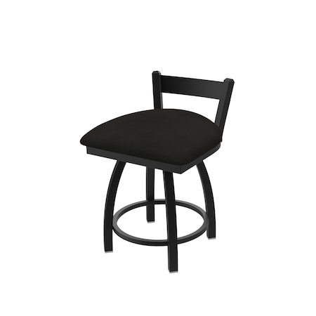 Holland Bar Stool Co 18" Low Back Swivel Vanity Stool, Black Wrinkle, Canter Espresso Seat 82118BW003